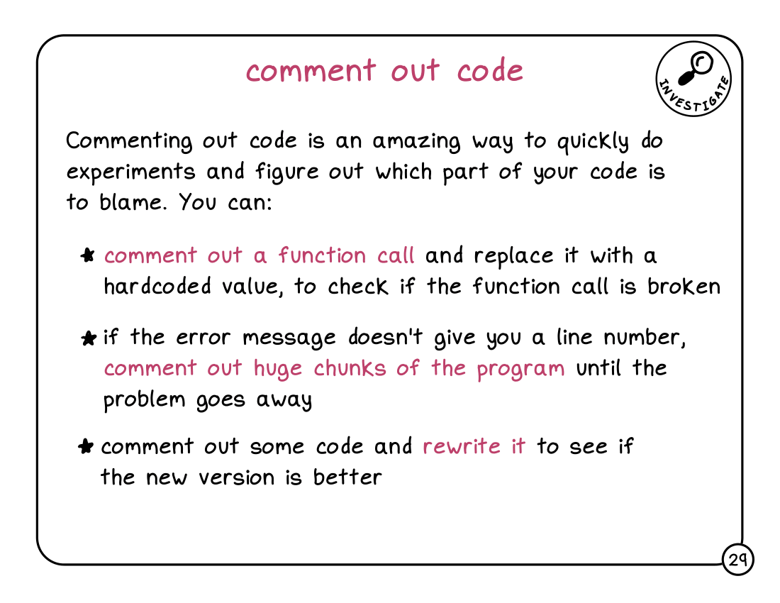 to comment out code